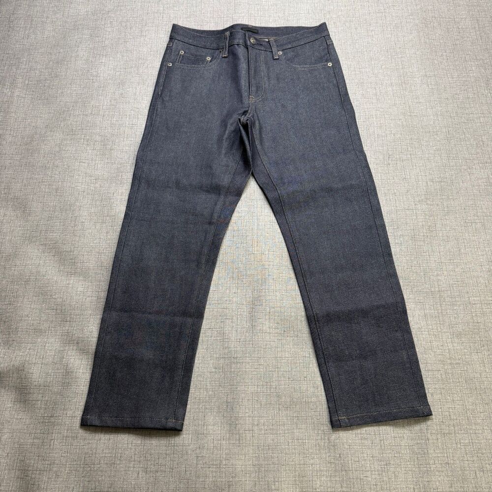 Uniqlo Selvedge Jeans 29x26 Blue Slim Straight Japanese Kaihara Denim